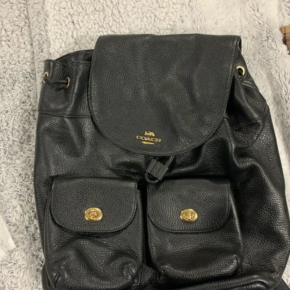 Coach Black Leather Backpack - Picture 6 of 6